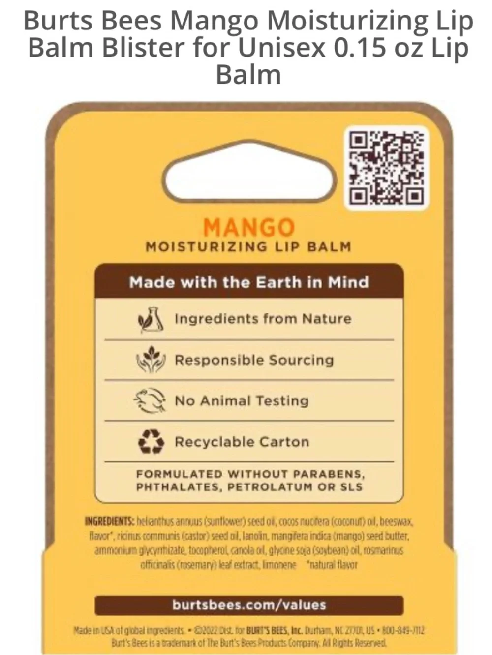 BURT’S BEES 🥭 Mango Lipbalm